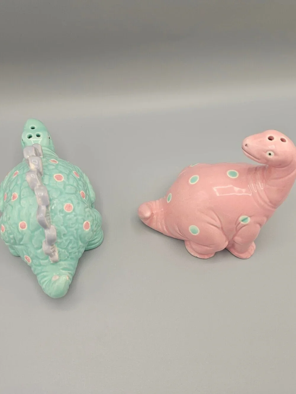Vintage Ceramic Dinosaur Salt and Pepper Shakers Set